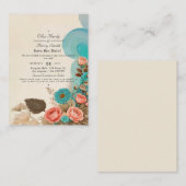 Tropical Blues & Greens Eco Beach Bewaar de datum Notitiekaartje (Voorkant / Achterkant)