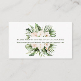Tropical Blush Pink Floral RSVP naar website | Informatiekaartje