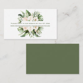 Tropical Blush Pink Floral RSVP naar website | Informatiekaartje