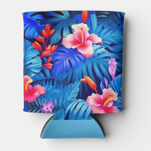 Tropical Blush - Roze Blauw Paarse Koelbox Blikjeskoeler (Voorkant)