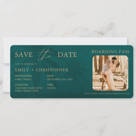 Tropical Boarding Pass Destination Plane Ticket (Voorkant)