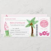 Tropical Boarding Pass Verjaardag uitnodiging (Voorkant / Achterkant)