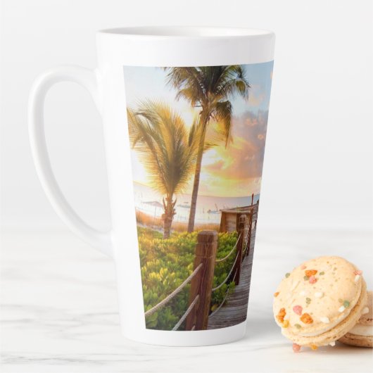 Tropical boardwalk Latte Mug 17oz Latte Mok (In situ)