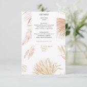 Tropical Bohemian Blush Receptie Card Informatiekaartje (Staand voorkant)
