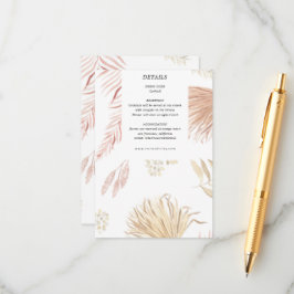 Tropical Bohemian Blush Receptie Card Informatiekaartje