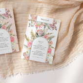 tropical bohemian blush reception details card informatiekaartje