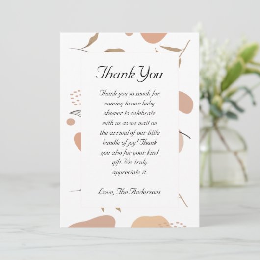 Tropical Boho Baby shower bedankje Bedankkaart (Staand voorkant)