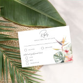Tropical Boho Botanical Wedding Reply Kaart