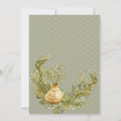 Tropical Boho Dried Palm Sage Green Photo Wedding Kaart (Achterkant)
