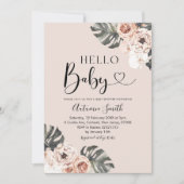 Tropical Boho Floral Hallo Baby Baby shower Kaart (Voorkant)