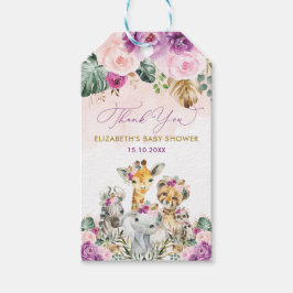 Tropical Boho Oerwoud Safari Meisje Baby shower Fa Cadeaulabel