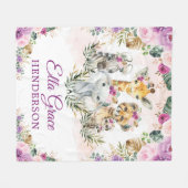 Tropical Boho Oerwoud Safari Wilde Dieren Baby Mei Fleece Deken (Voorkant (Horizontaal))