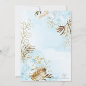 Tropical Boho Safari Baby Boy Blue Gold Shower Kaart (Achterkant)
