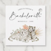 Tropical Boho Tigers Bachelorette Bedankjes Labels (Achterkant)