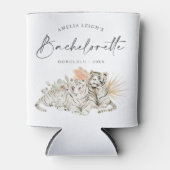 Tropical Boho Tigers Bachelorette Maid of Honor Blikjeskoeler (Voorkant)