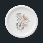 Tropical Boho Tigers Bachelorette Papieren Bordje<br><div class="desc">Dit schattige tropisch geïnspireerde ontwerp versierd met boho bloemen en tijgers is ideaal voor een leuk feest!</div>
