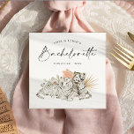 Tropical Boho Tigers Bachelorette Servet<br><div class="desc">Dit schattige tropisch geïnspireerde ontwerp versierd met boho bloemen en tijgers is ideaal voor een leuk feest!</div>