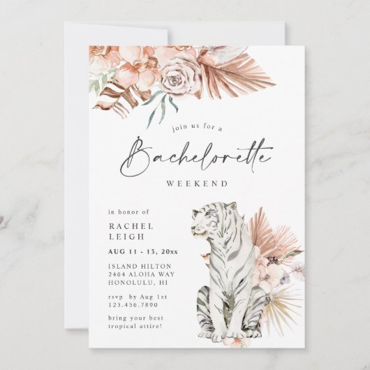 Tropical Boho Tigers vrijgezellenweekend Kaart (Voorkant)