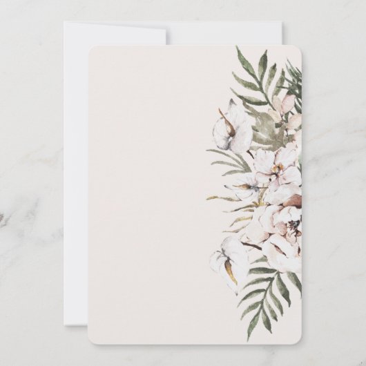 Tropical Boho Wedding Kaart (Achterkant)