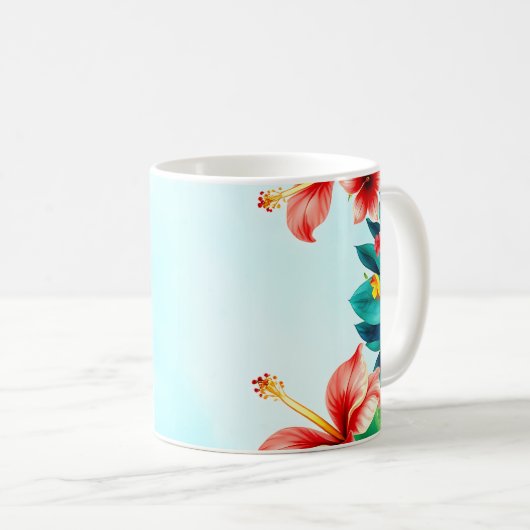 Tropical Bold Watercolor Mug – Vibrant Palm Koffiemok (Voorkant rechts)