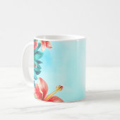 Tropical Bold Watercolor Mug – Vibrant Palm Koffiemok (Voorkant links)