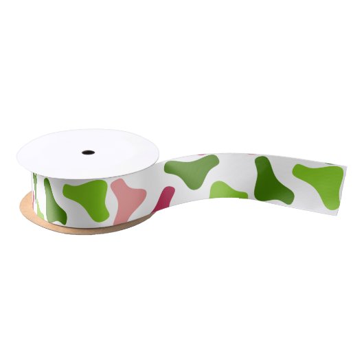 Tropical Boomerang Simple Pattern Ribbon Satijnen Lint (Spoel)
