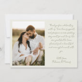 Tropical Botanical Garden Wedding Photo Thank You Bedankkaart (Achterkant)