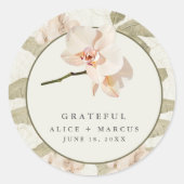Tropical Botanical Garden Wedding Thank You Favor Ronde Sticker (Voorkant)