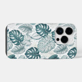 Tropical Botanical Green Monsteras iPhone Hoesje (Achterkant horizontaal)