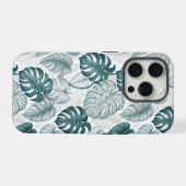 Tropical Botanical Green Monsteras iPhone Hoesje (Achterkant horizontaal)
