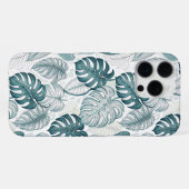 Tropical Botanical Green Monsteras iPhone Hoesje (Achterkant horizontaal)