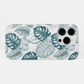 Tropical Botanical Green Monsteras iPhone Hoesje (Achterkant horizontaal)