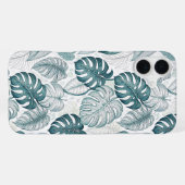 Tropical Botanical Green Monsteras iPhone Hoesje (Achterkant horizontaal)