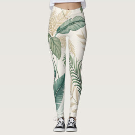 Tropical Botanical Seamless Pattern for  Leggings