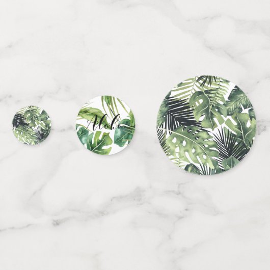 Tropical Botanical verlaat Hawaiiaans verjaardagsf Confetti (Voorkanten)