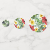Tropical Botanical verlaat Hawaiiaans verjaardagsf Confetti (Achterkanten)