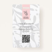 Tropical Botanicals Grey Beauty Foto & Logo Person Badge (Achterkant)