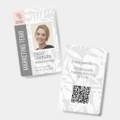 Tropical Botanicals Pink Beauty Foto & Logo Person Badge (Front & Back)