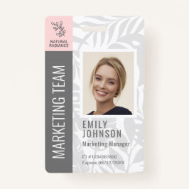Tropical Botanicals Pink Beauty Foto & Logo Person Badge