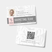 Tropical Botanicals Pink Beauty Foto & Logo Person Badge (Front & Back)