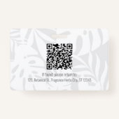 Tropical Botanicals Pink Beauty Foto & Logo Person Badge (Achterkant)