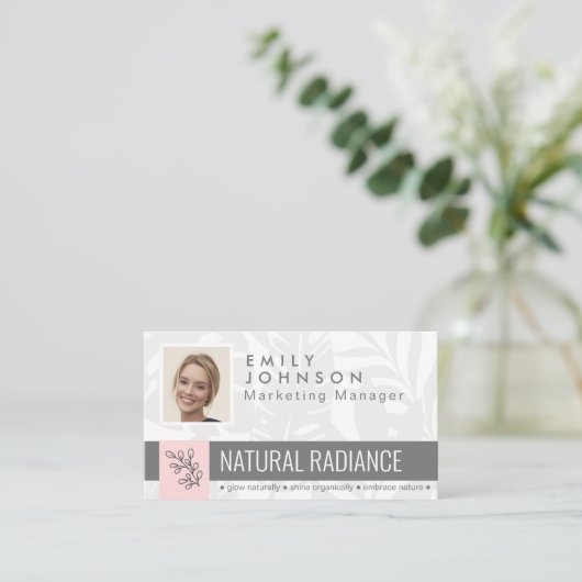 Tropical Botanicals Pink Beauty Foto & Logo Person Visitekaartje (Staand voorkant)