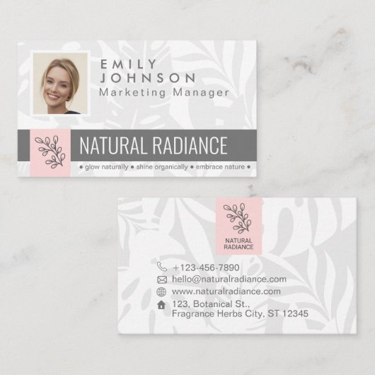 Tropical Botanicals Pink Beauty Foto & Logo Person Visitekaartje (Voorkant / Achterkant)