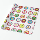 Tropical Bottle Petten Ontwerp Oceaan en Wildlife Cadeaupapier (Uitgerold)