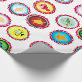 Tropical Bottle Petten Ontwerp Oceaan en Wildlife Cadeaupapier