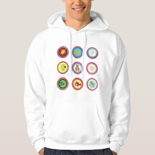 Tropical Bottle Petten Ontwerp Oceaan en Wildlife Hoodie (Voorkant)