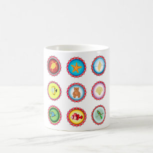 Tropical Bottle Petten Ontwerp Oceaan en Wildlife Koffiemok