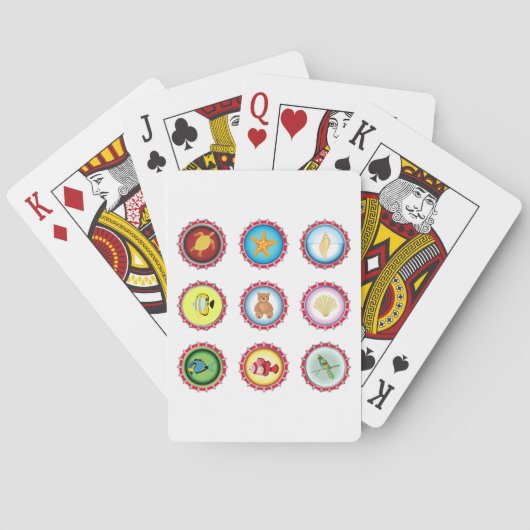 Tropical Bottle Petten Ontwerp Oceaan en Wildlife Pokerkaarten (Achterkant)