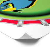 Tropical Bottle Petten Ontwerp Oceaan en Wildlife Poster (Hoek)