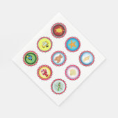 Tropical Bottle Petten Ontwerp Oceaan en Wildlife Servet (Hoek)